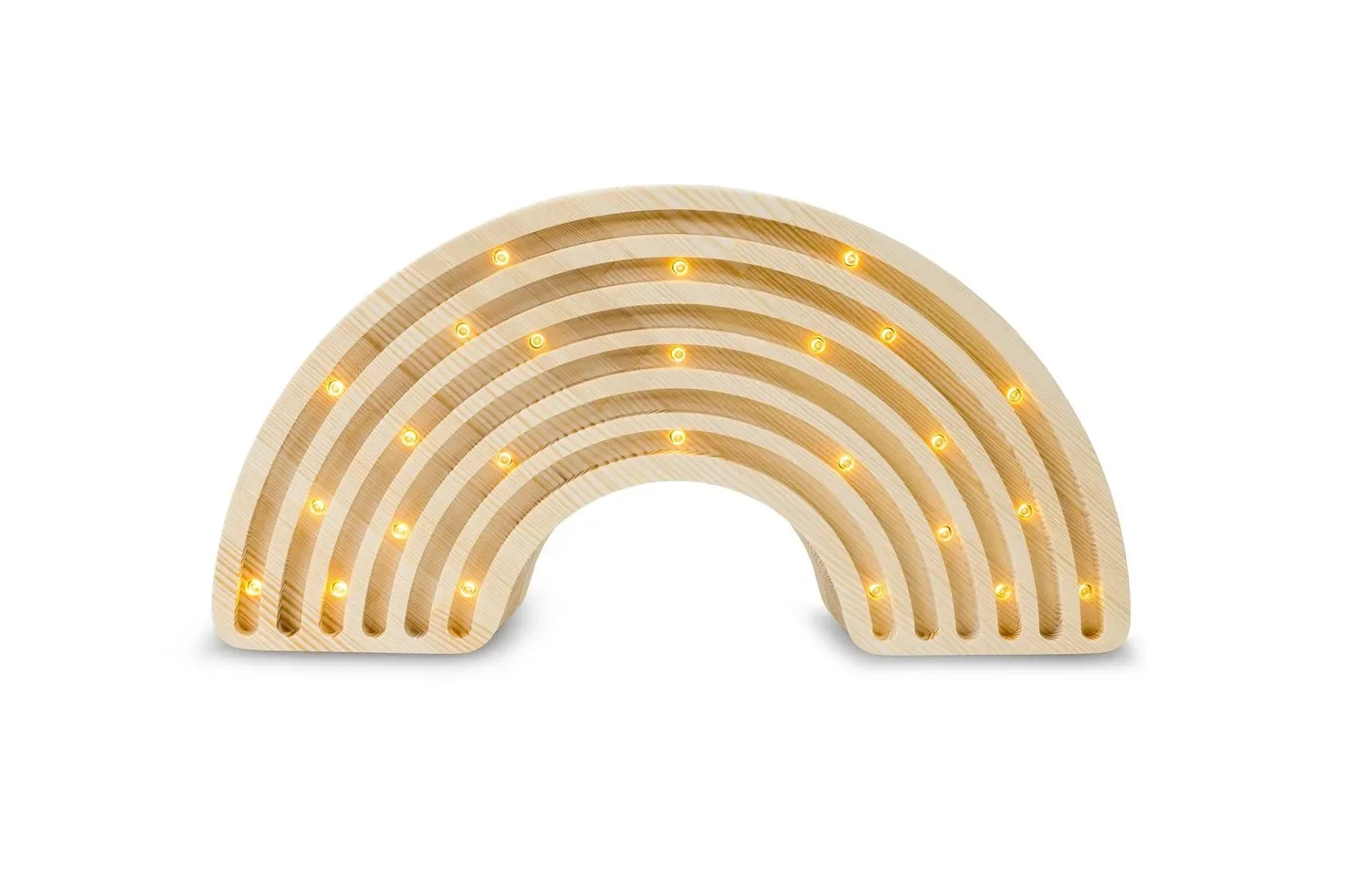 "Little Lights Nachtlicht Kinder, Nachtlampe Regenbogen - 100% Kiefernholz natur, Farbe: Holz image"