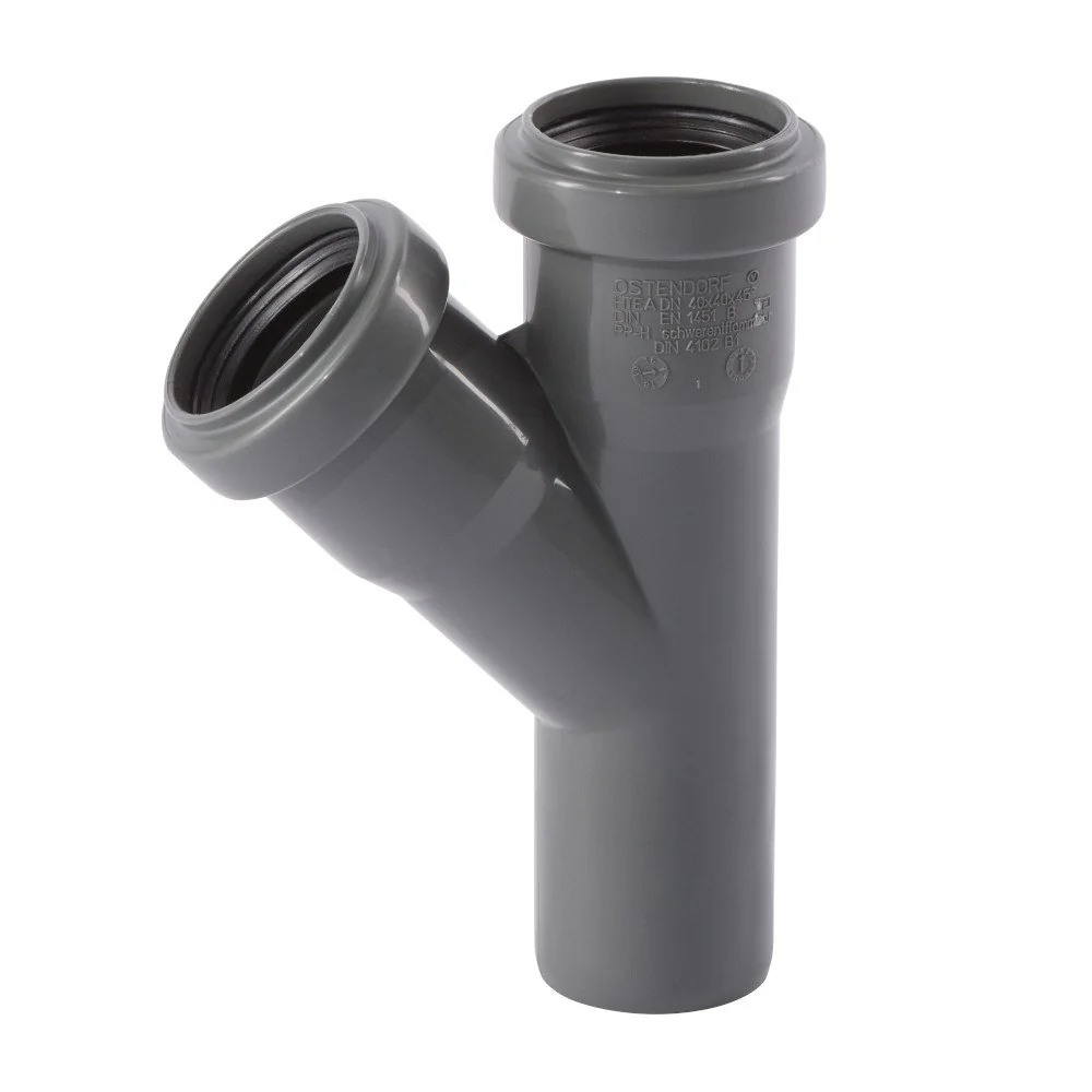 "HT Abzweig 40, Abwasserrohr 40mm, HT Rohr 45 Grad image"