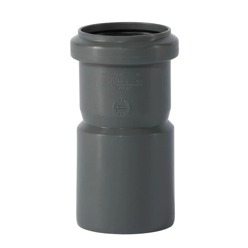 "HT Rohr DN 50, Aufsteckmuffe, Abwasserrohr, HTsafeAM image"