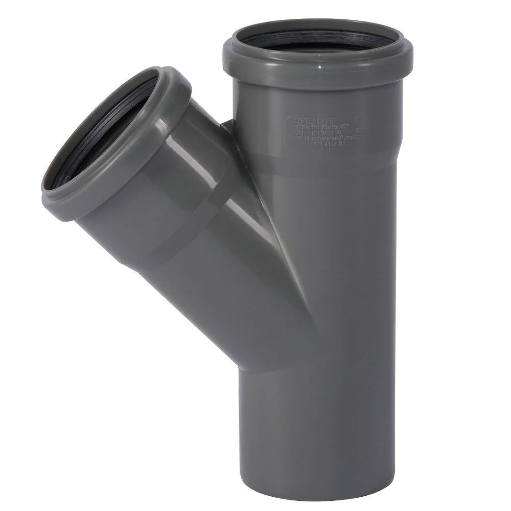 "HT Rohr 75mm, HT Abzweig 45 Grad, Abwasserrohr image"
