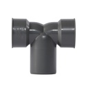 Doppelanschlussbogen DN/OD 50/40, HT Rohr Bogen, Abwasserrohrbogen