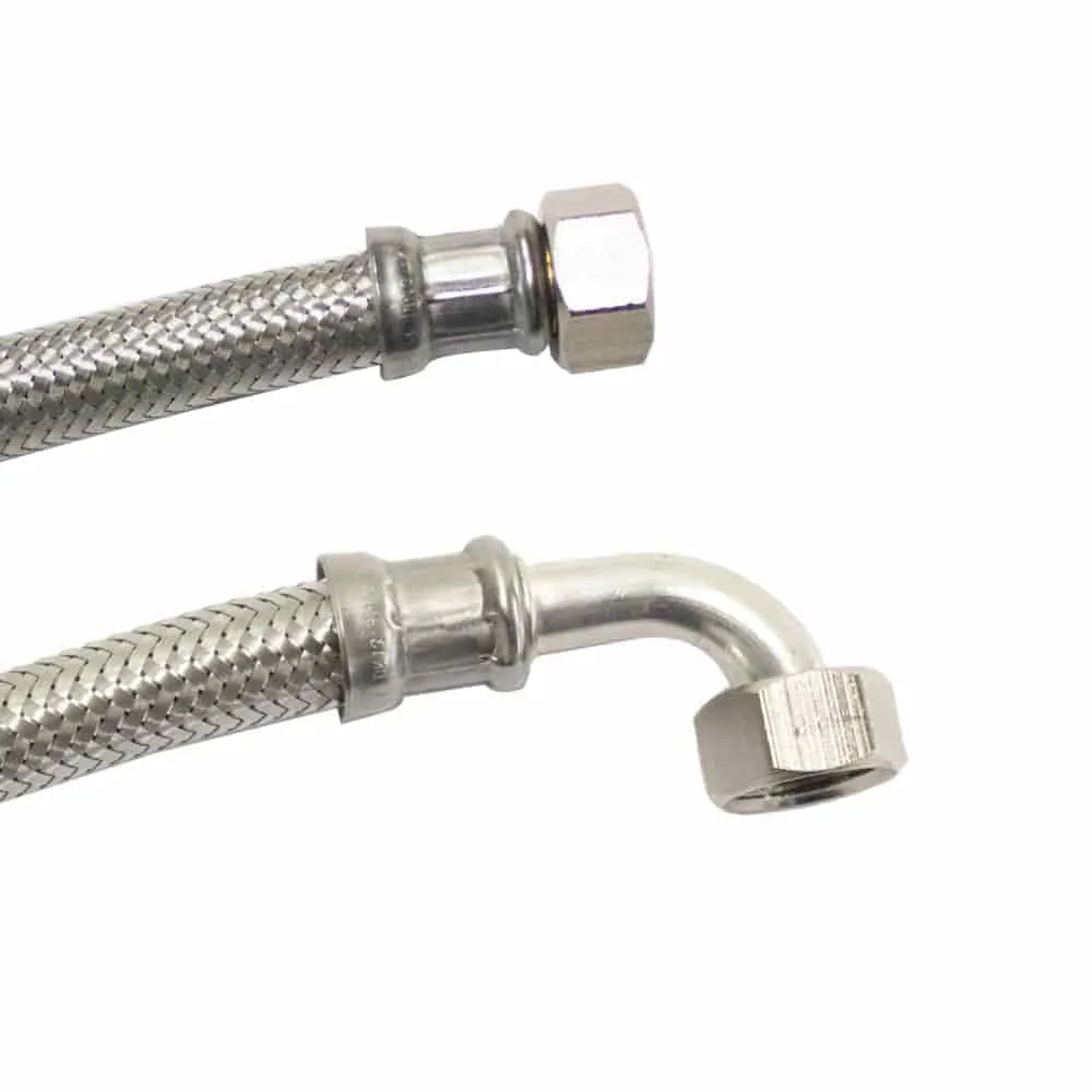 "Panzerschlauch, Edelstahl Panzerschlauch, Flexschlauch, 1/2 Zoll, Bogen 800mm image"