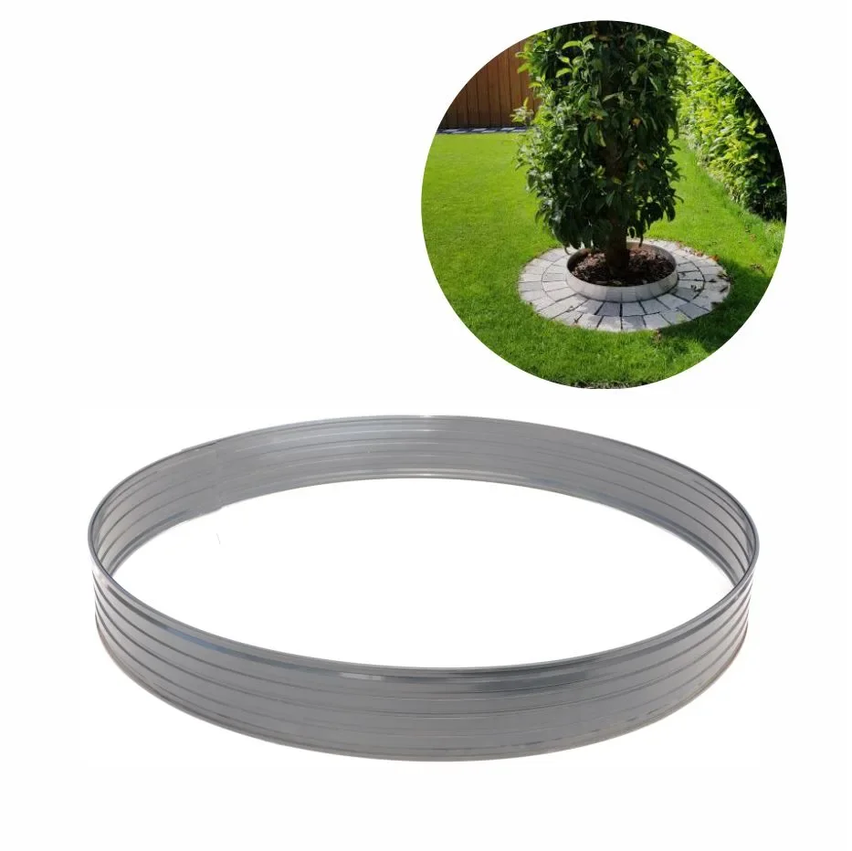"Baumring aus Alu Höhe 100 mm Durchmesser 1 m | Baumumrandung | Pflanzringe | Beeteinfassung | Rasenkante rund image"