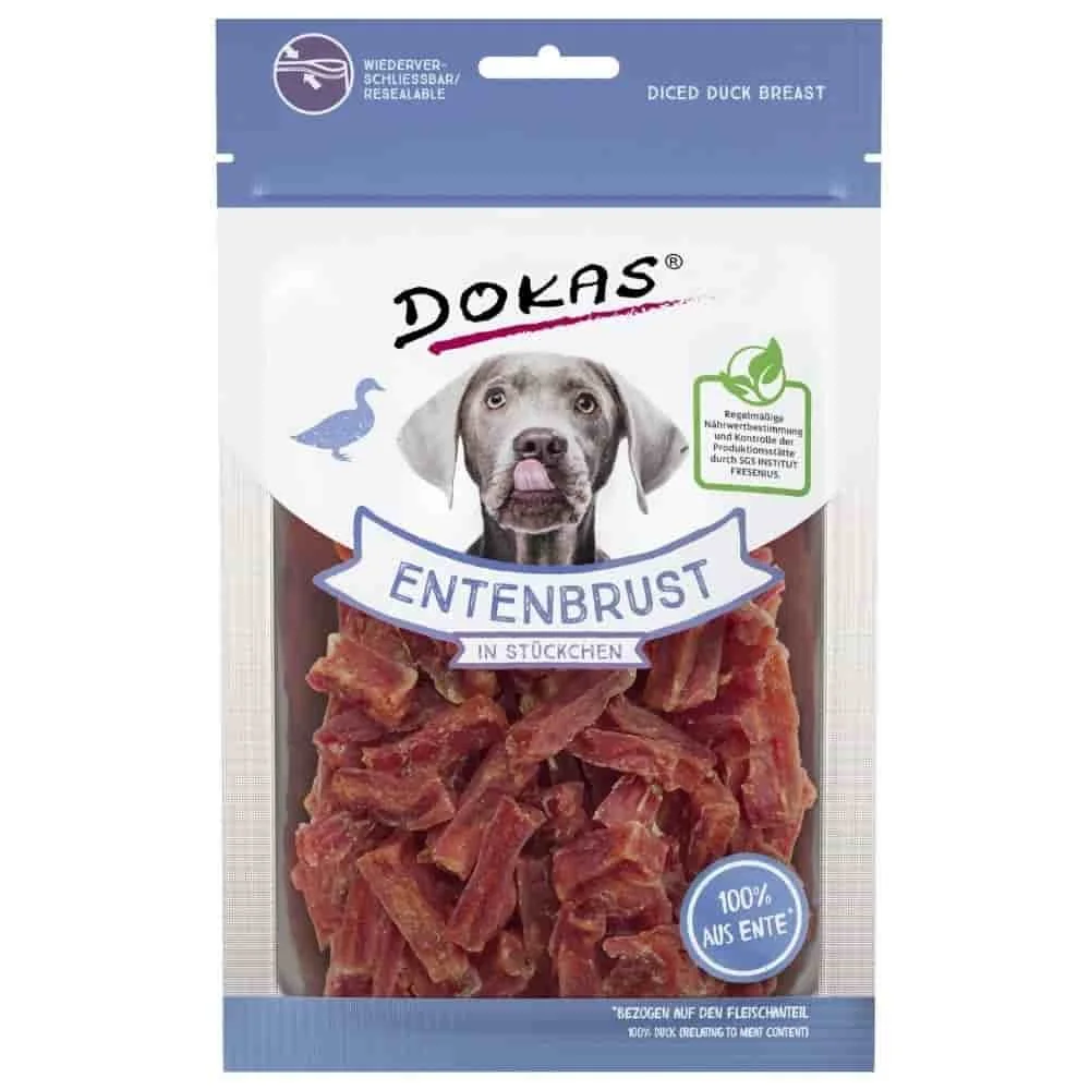 "Hundesnacks Ente, Hundeleckerli, Entenbrust Stückchen, 70g image"