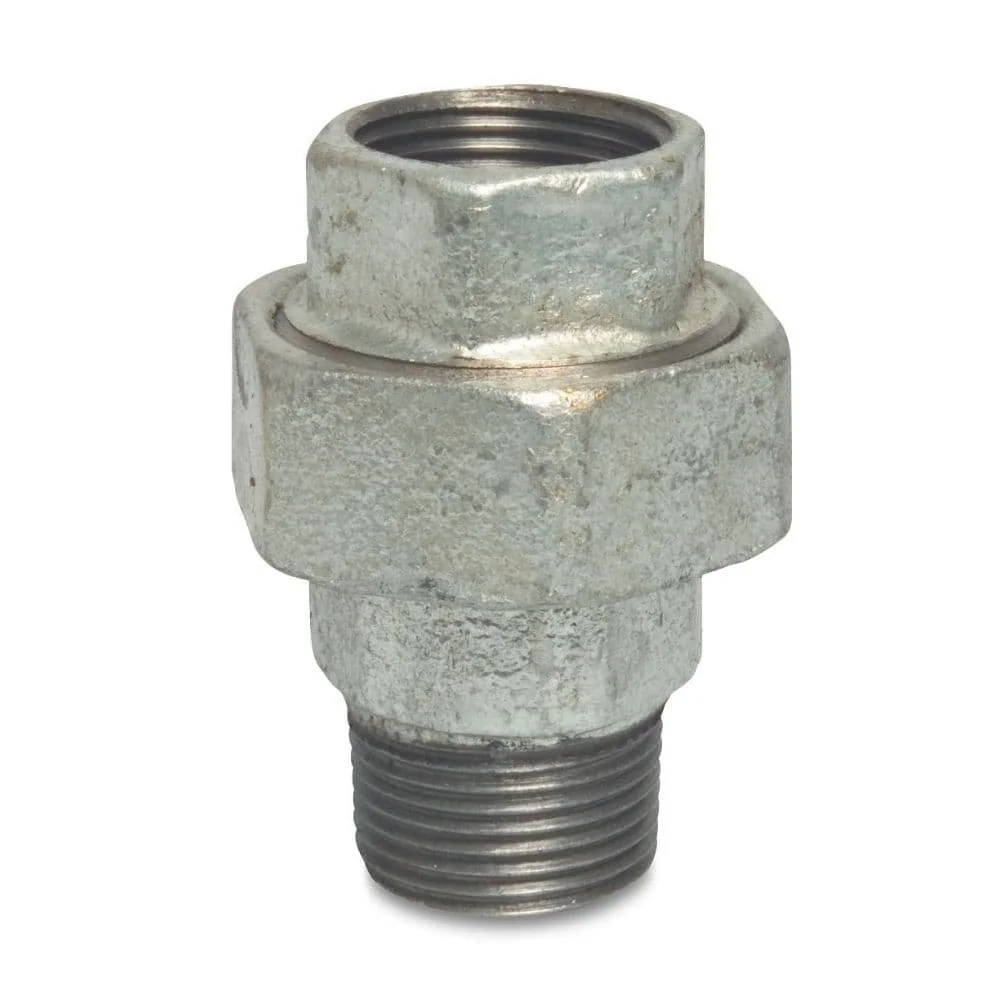 "Tempergussfitting, Gewindefitting, Verschraubung Temperguss, 1 1/2 Zoll IG x AG image"