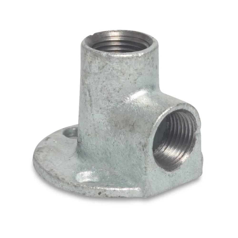 "Tempergussfitting, Gewindefitting, Wandscheibe 90°, 1/2" IG x 1/2" IG image"