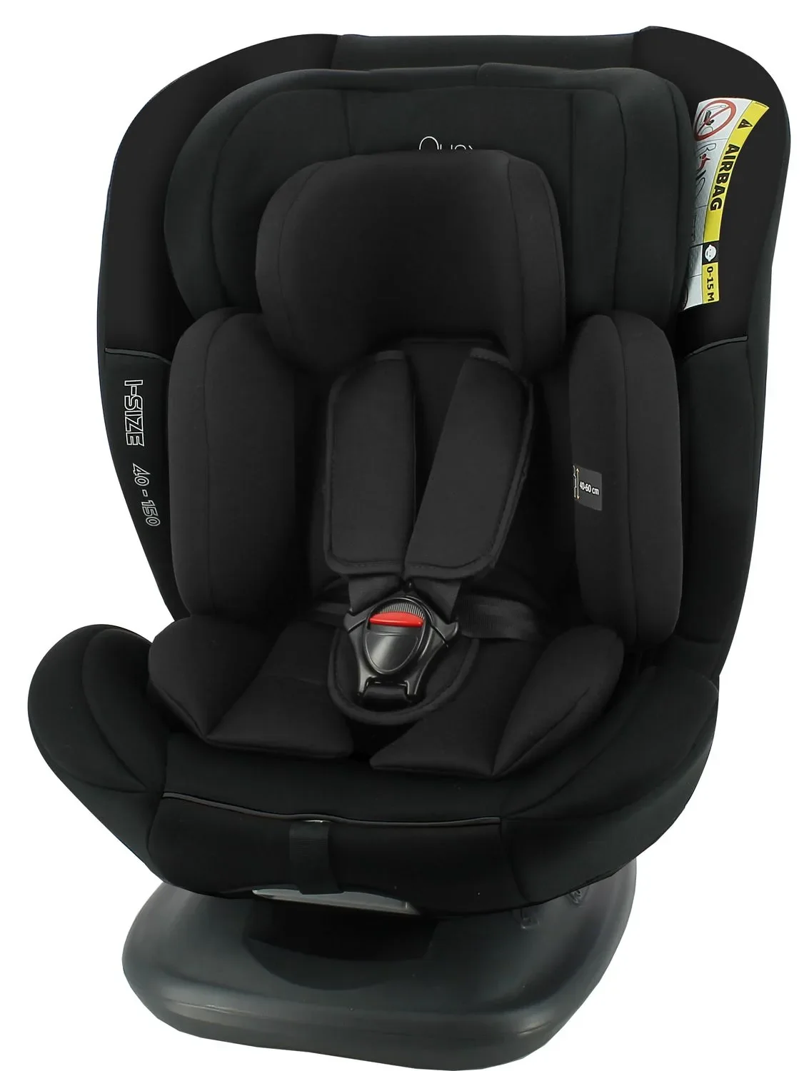 "Quax Autositz R129 - 40 x 150 cm | i-Size Kindersitz mit Seitenaufprallschutz | Waschbarer Bezug & einfache Installation - SCHWARZ image"