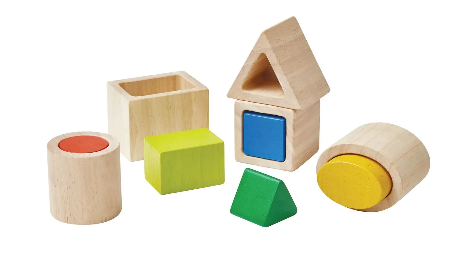 "Plan Toys - Stapelspielzeug - Formenboxen, Gummibaumholz image"