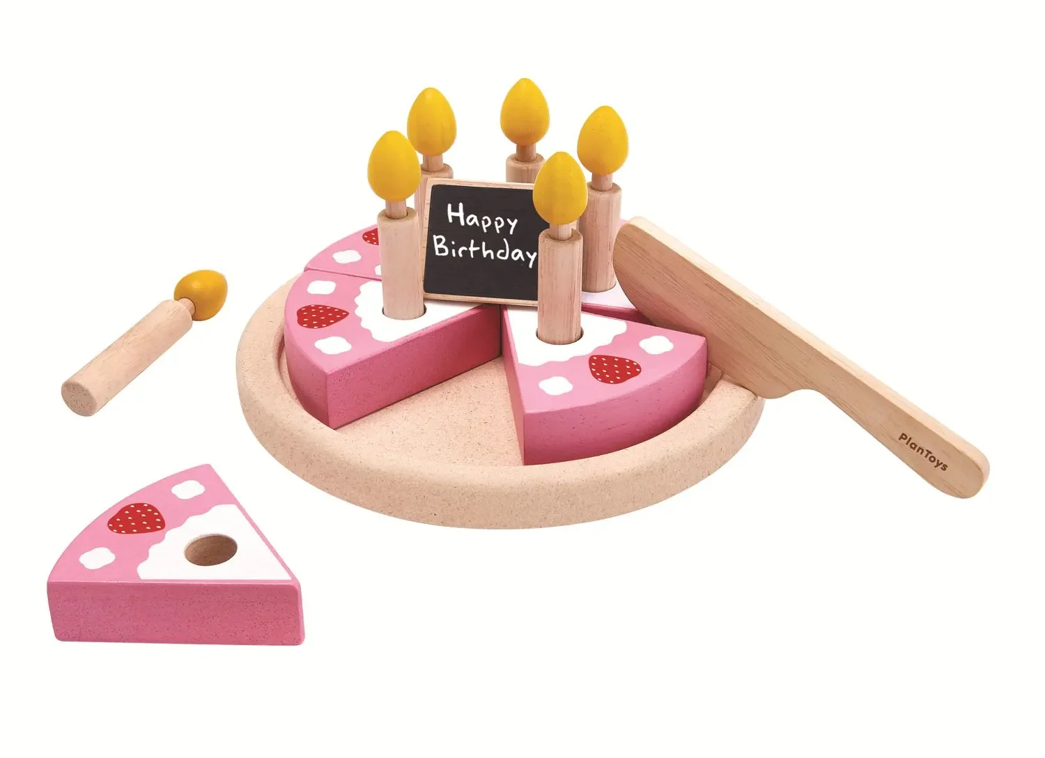 "Plan Toys - Geburtstagskuchen Set, Gummibaumholz image"