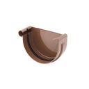 Rinnenkappe links braun, Dachrinne System 75, Regenrinne