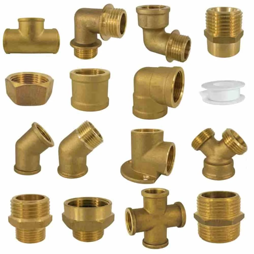 "Messing Fittings, Gewindefittings, Winkel, T Stück, Muffe, Reduzierstück image"