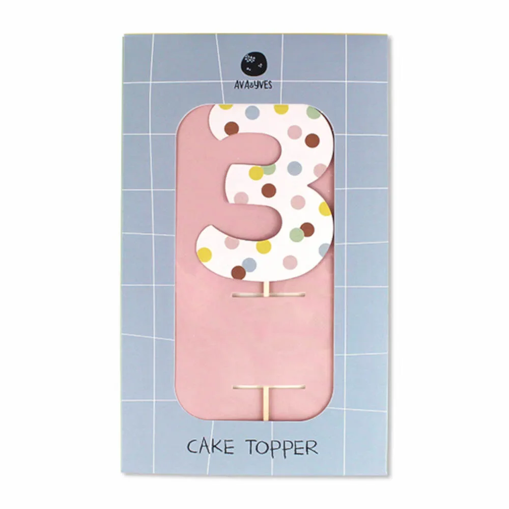 "Ava & Yves Cake Topper Zahl "3" image"