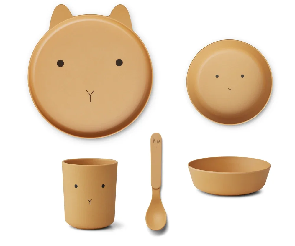 Liewood Geschirrset, Kindergeschirr - Brody, 4er pack, Farbe: Rabbit Yellow mellow