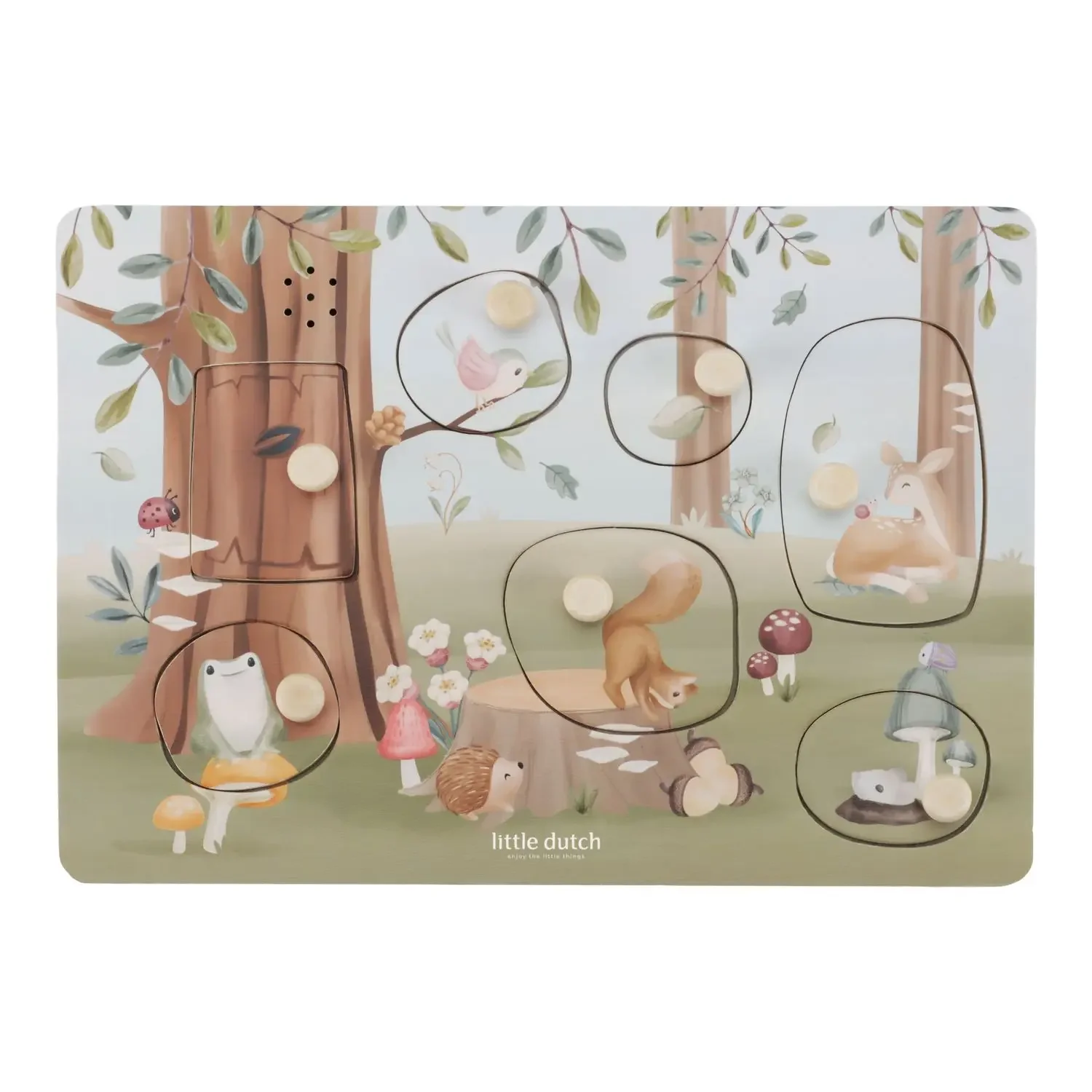Little Dutch Holzpuzzle Forest Friends Blau