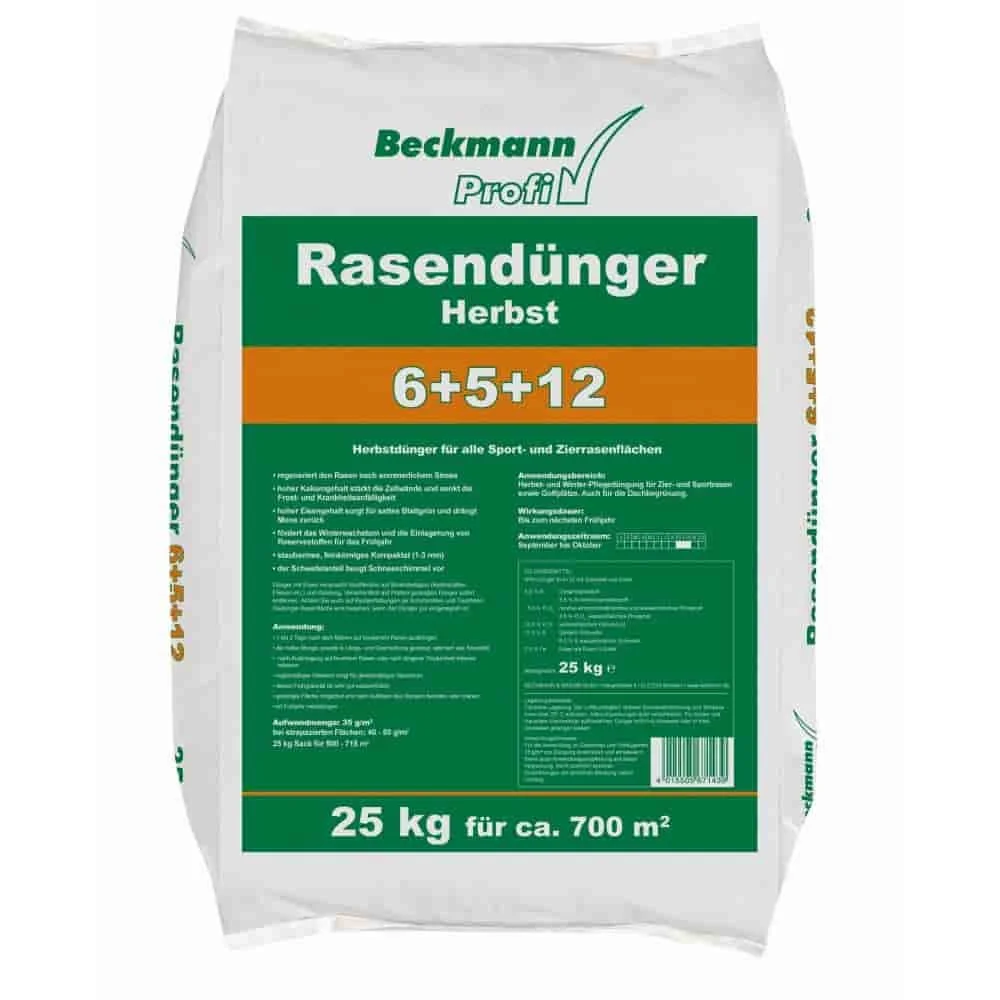 "25 kg Rasendünger Herbst Beckmann NPK-6+5+12  f.ca. 700m² image"