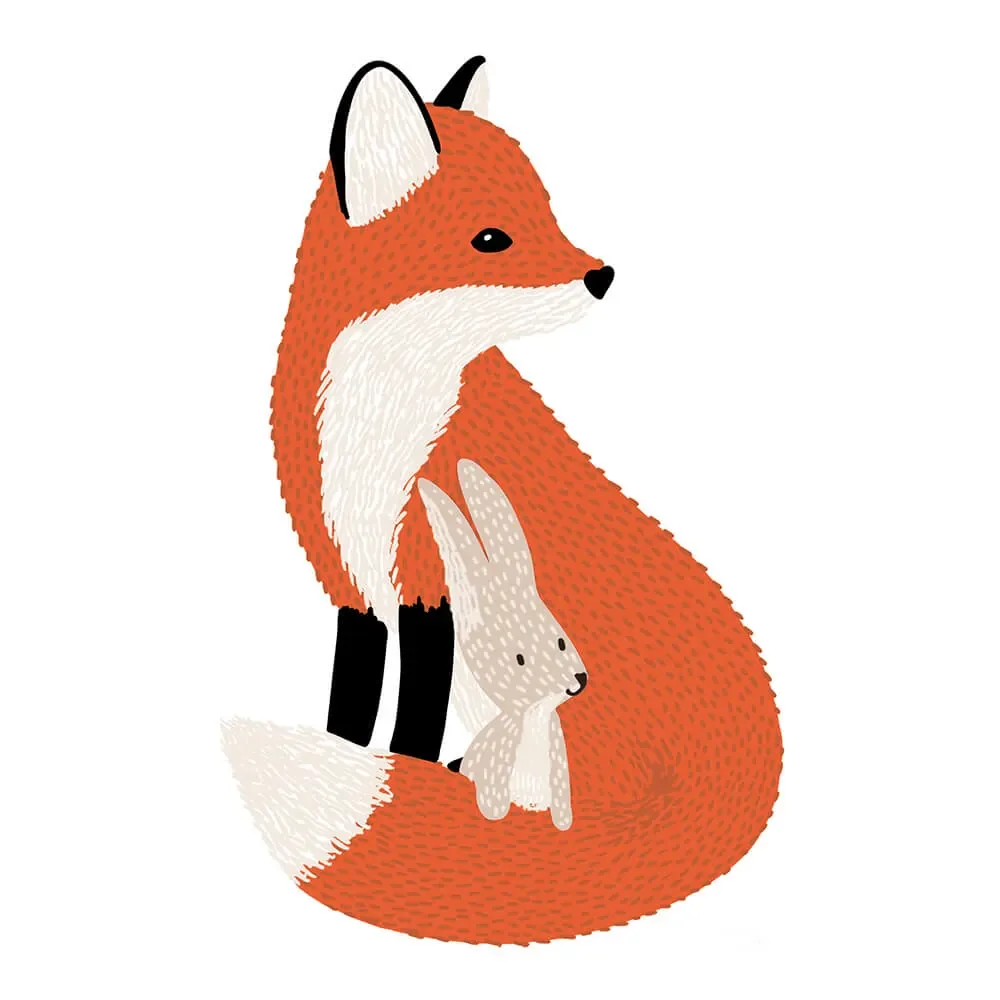 "Lilipinso Wandsticker Fuchs mit Hase image"
