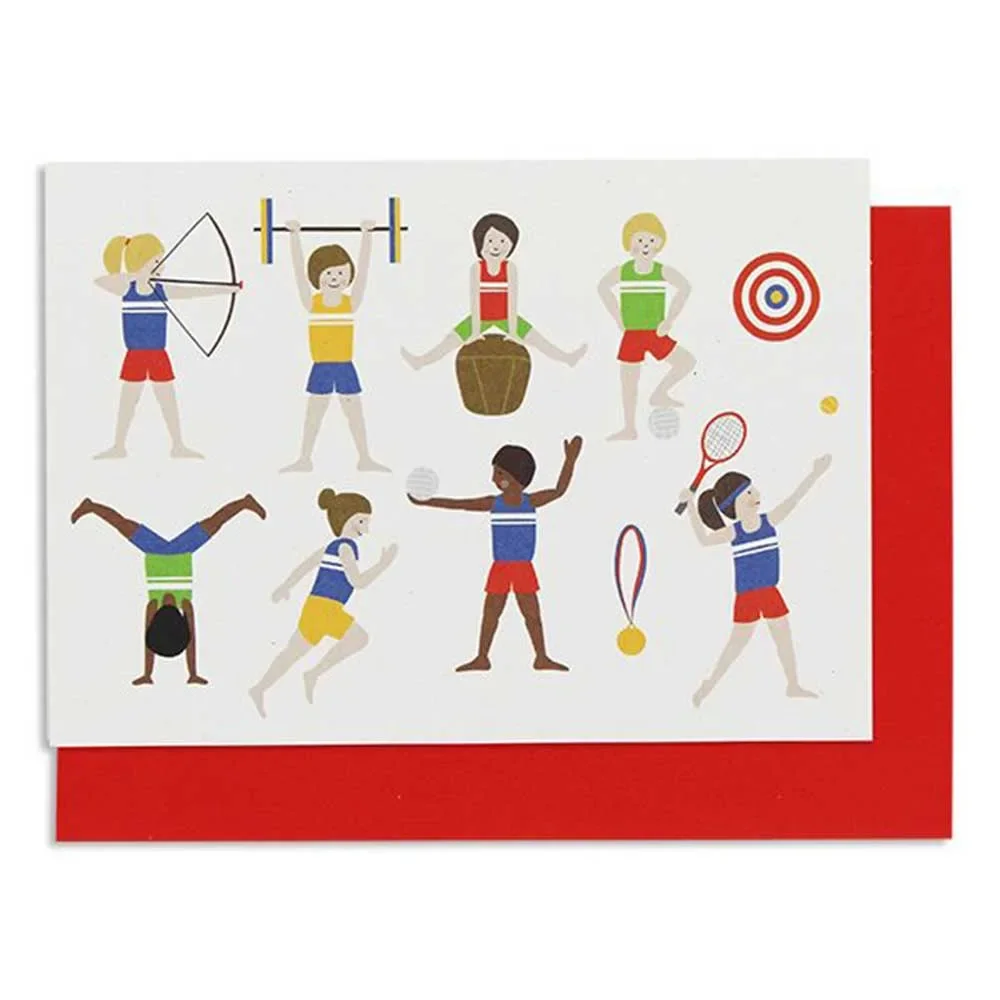 "Ava & Yves Glückwunsch Klappkarte Athleten image"