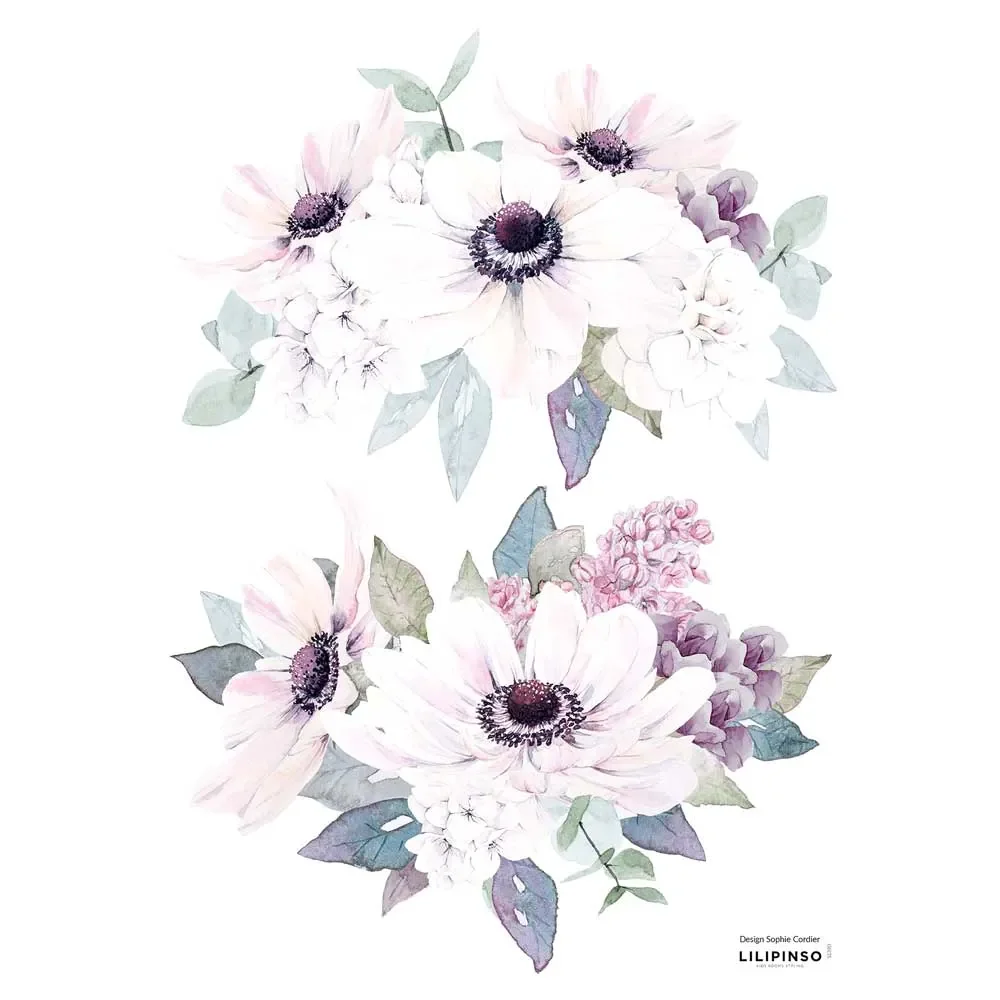 Lilipinso Wandsticker A3 Anemonensträusschen flieder