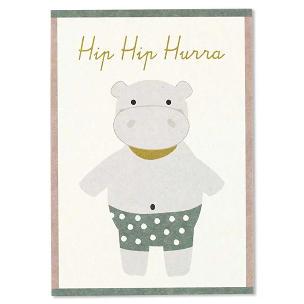 "Ava & Yves Postkarte Nilpferd image"