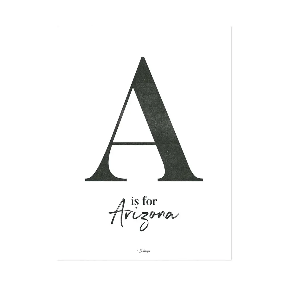 "Lilipinso Poster A is for Arizona schwarz auf weiss image"