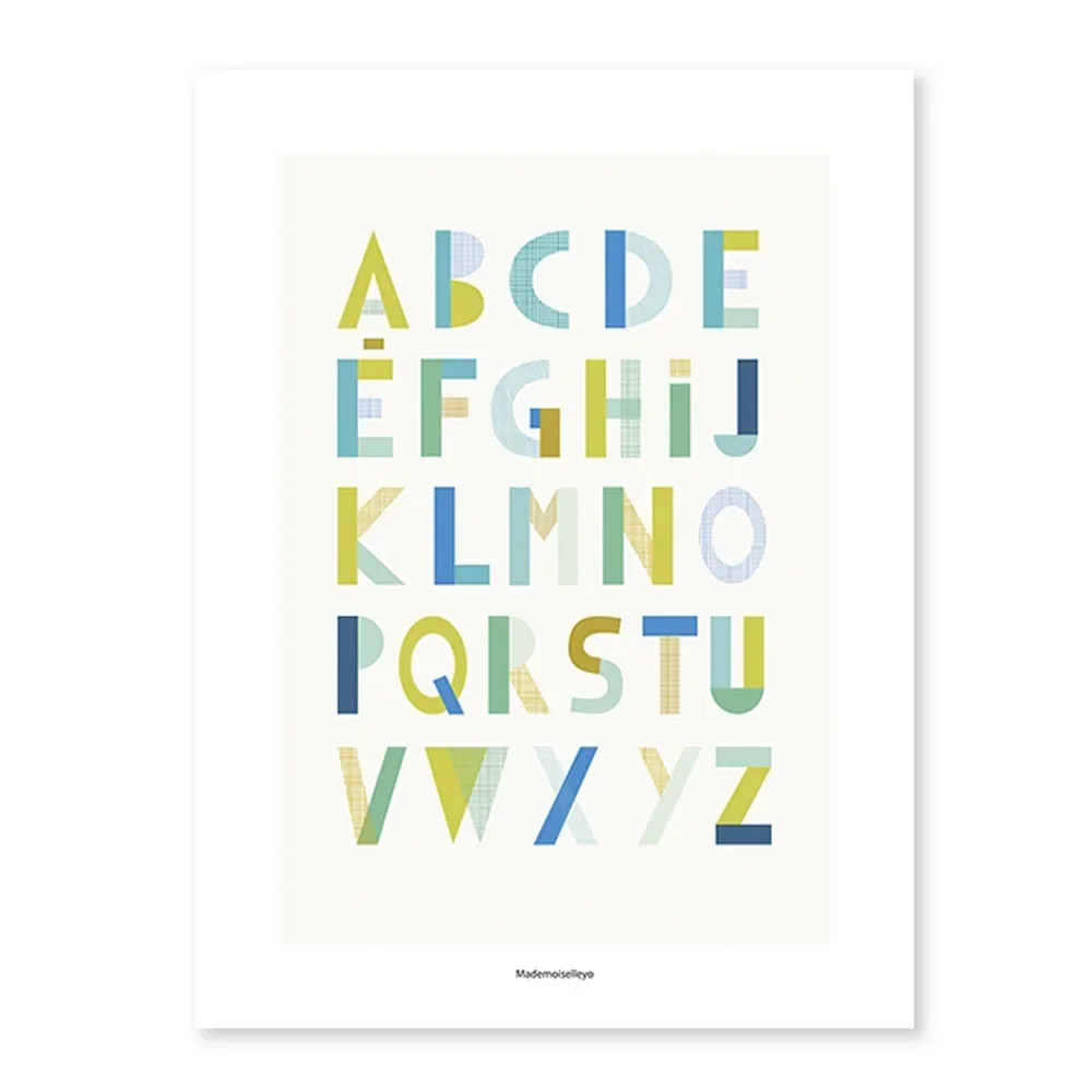 "Lilipinso Poster graphische Buchstaben blau image"