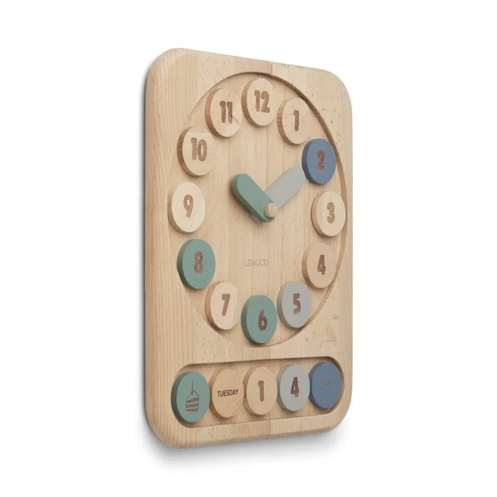 "Liewood Lernuhr "Yelena" Holz blau image"