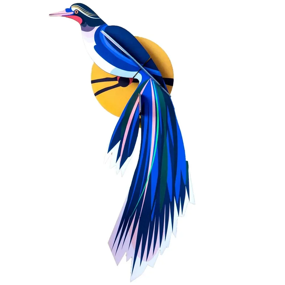 "studio ROOF 3D Paradiesvogel blau Pappe image"
