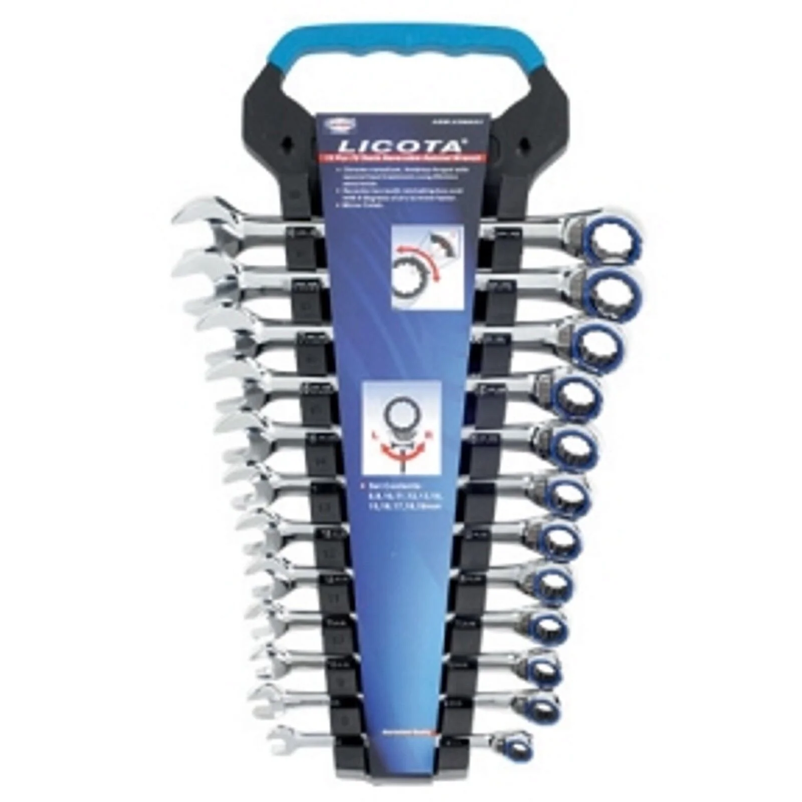 "Ringratschenschlüssel Set 12-teilig, 8-19mm, Ratschenschlüssel, Feinverzahnung image"