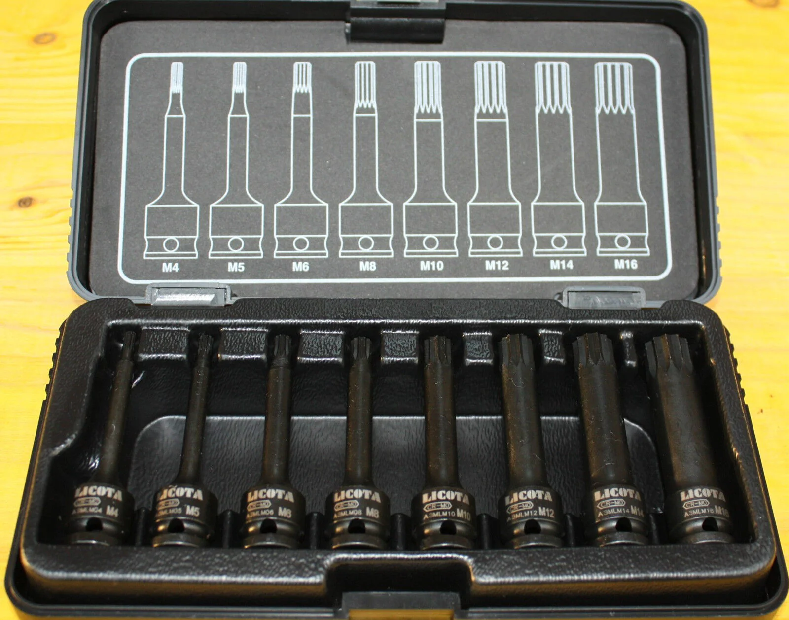 "Schlagschrauber Nuss Set, 8-teilig, Spline Nüsse M4-M16, 3/8 Zoll, Cr-Mo image"