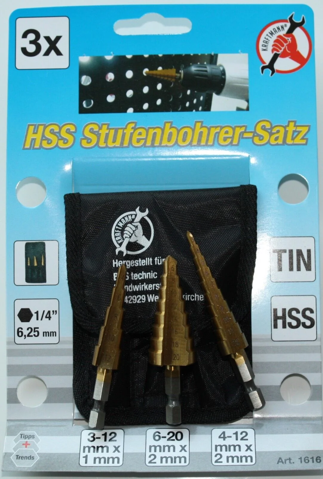 Stufenbohrer Satz HSS, Metallbohrer, Lochbohrer Set