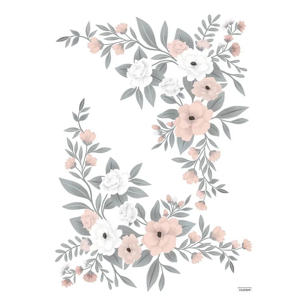 Lilipinso Wandsticker L zarte Blumengestecke rosa weiß