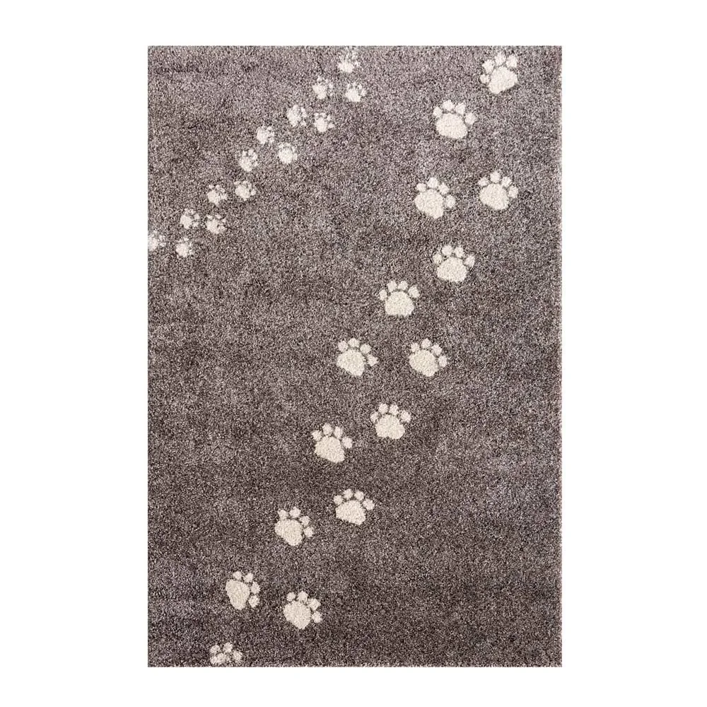 "Art for Kids Kinderteppich Bärenspuren grau image"