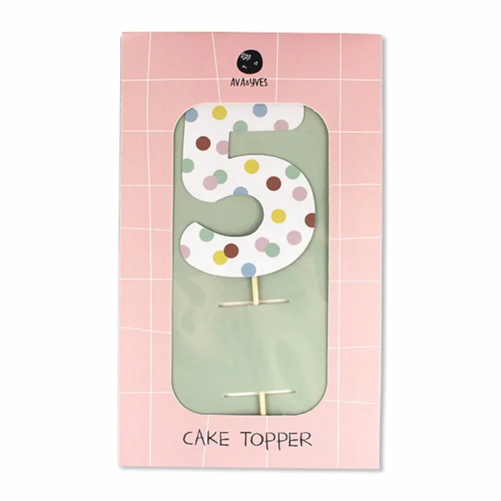 "Ava & Yves Cake Topper Zahl "5" image"