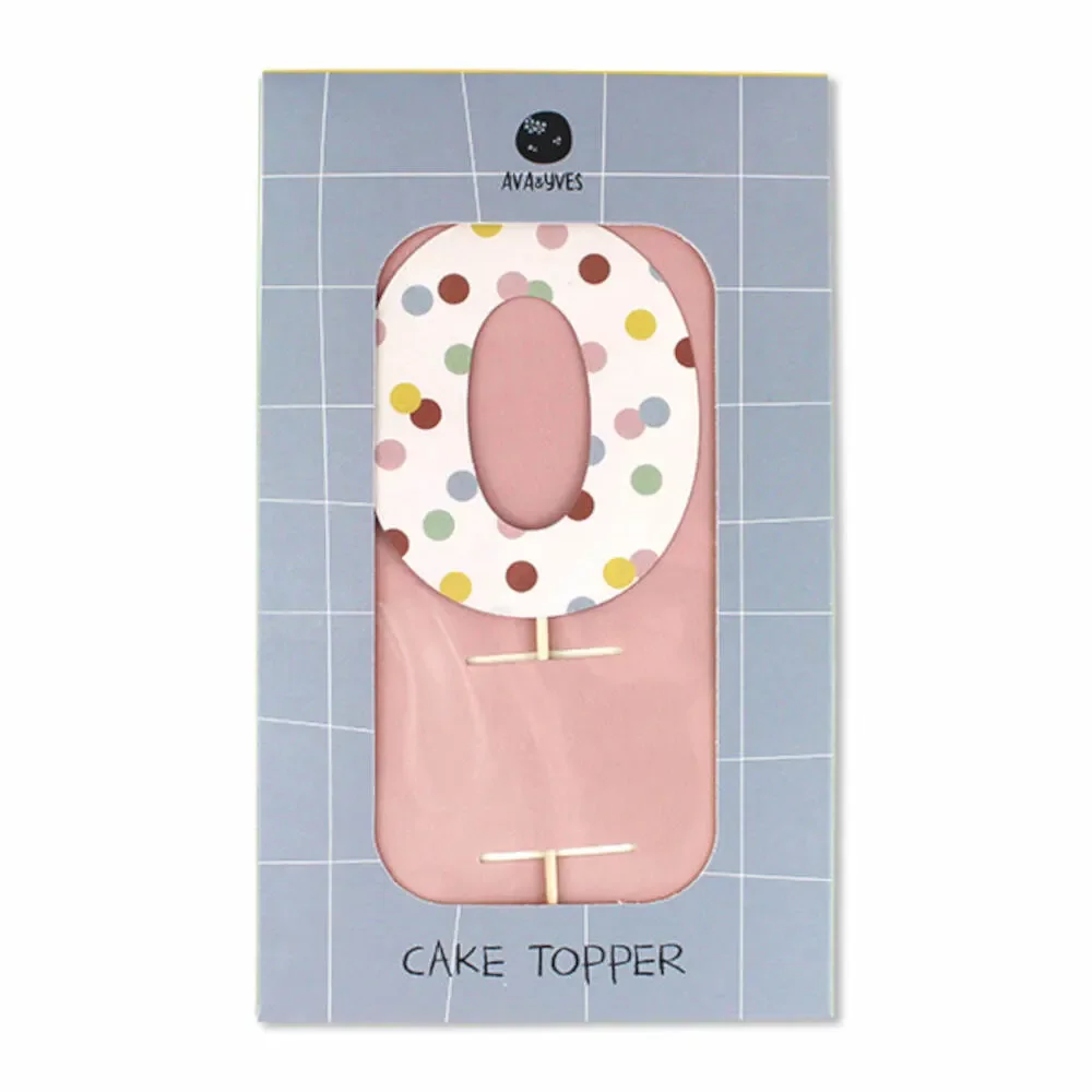 "Ava & Yves Cake Topper Zahl "0" image"