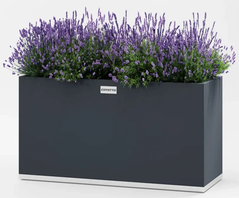 Rechteckiger Stahl Pflanzkübel 100x40x50cm, Pflanzkübel Verzinkt, Metall Pflanzkasten