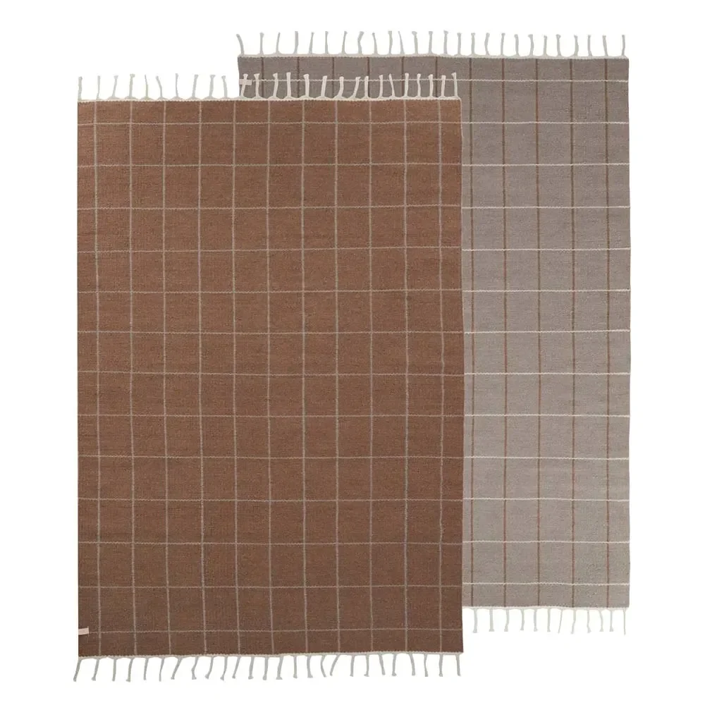 "OYOY Kinderteppich Grid caramel/beige image"