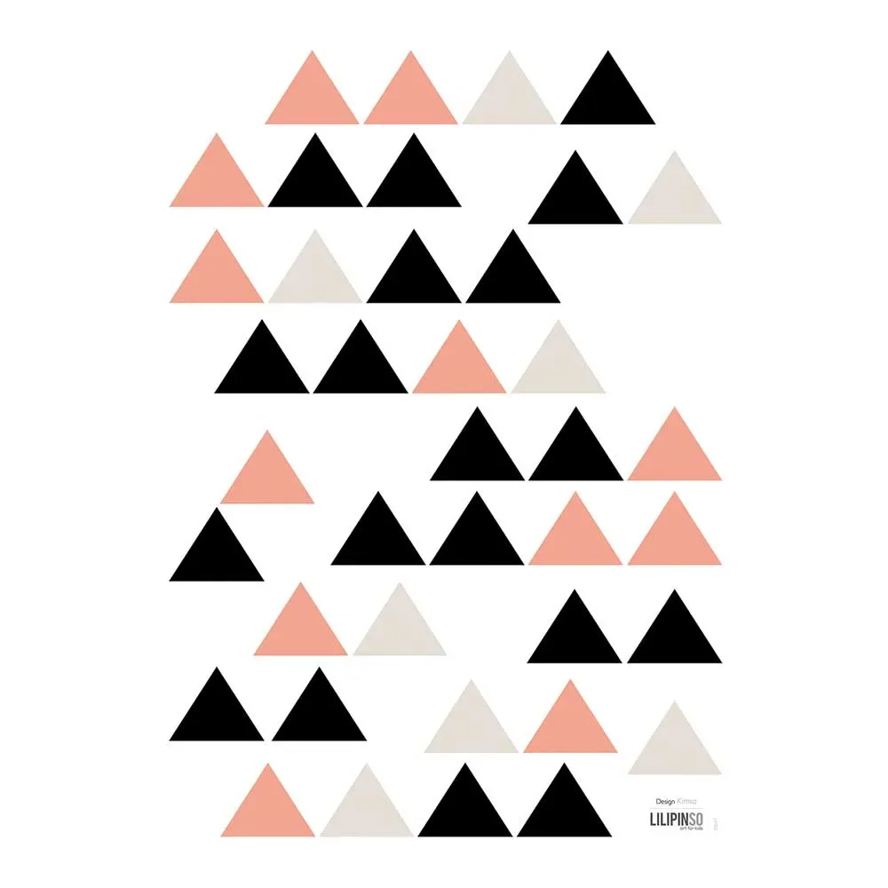 "Lilipinso Wandsticker A3 Dreiecke schwarz beige koralle image"