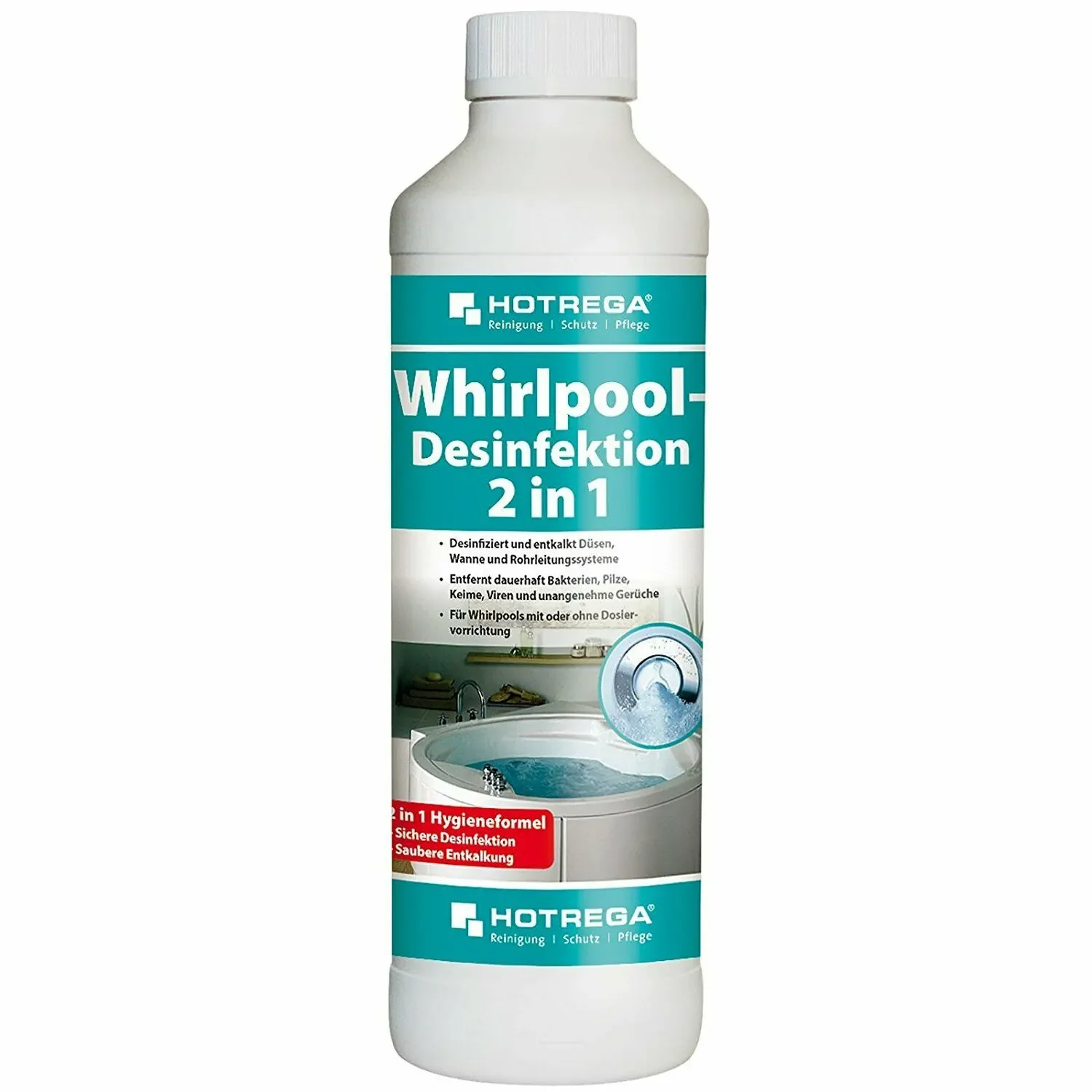 "HOTREGA Whirlpool-Desinfektion 2 in 1 Konzentrat 500 ml Flasche image"