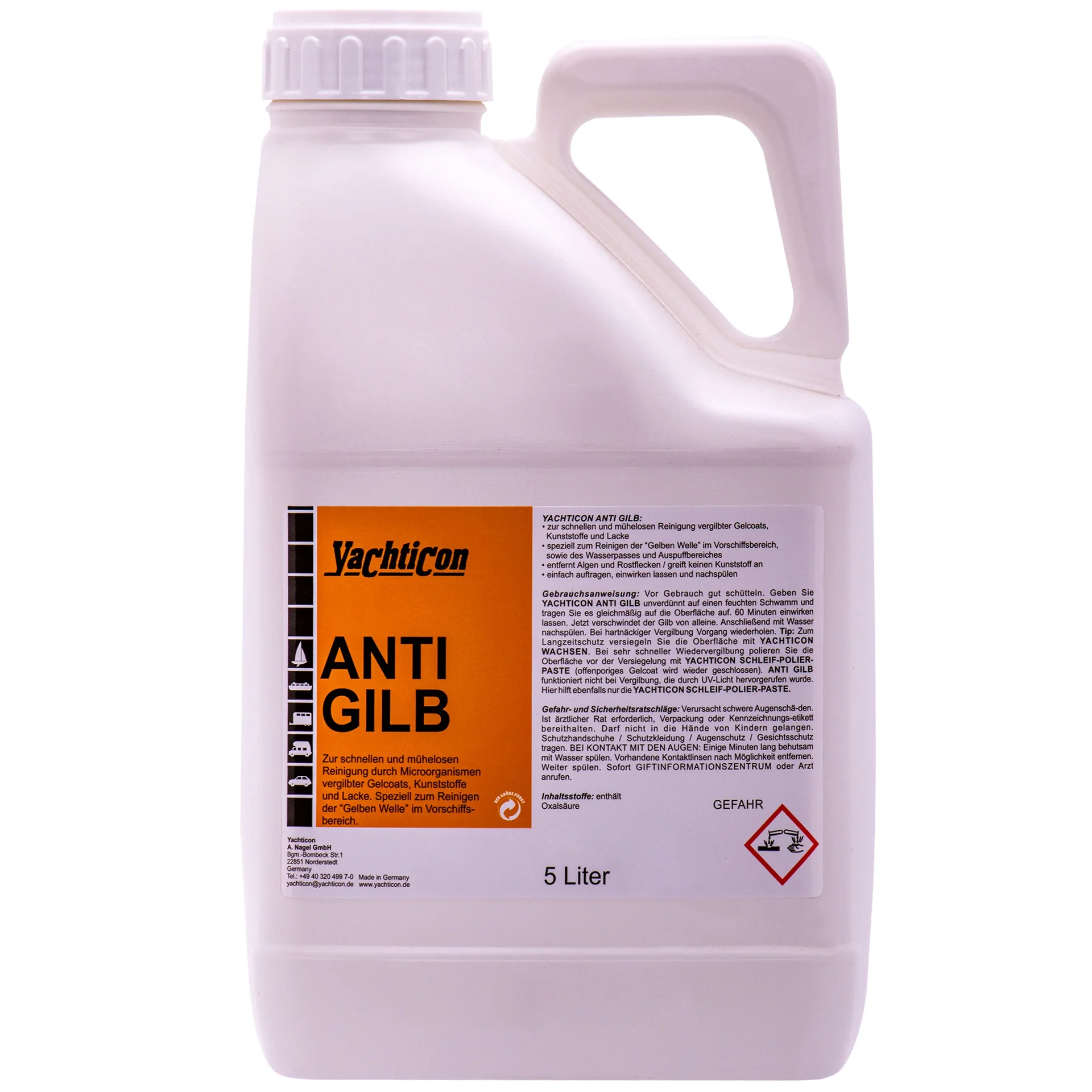 "YACHTICON Anti Gilb 5 Liter zum Entfernen von gelblichem Algenbefall image"