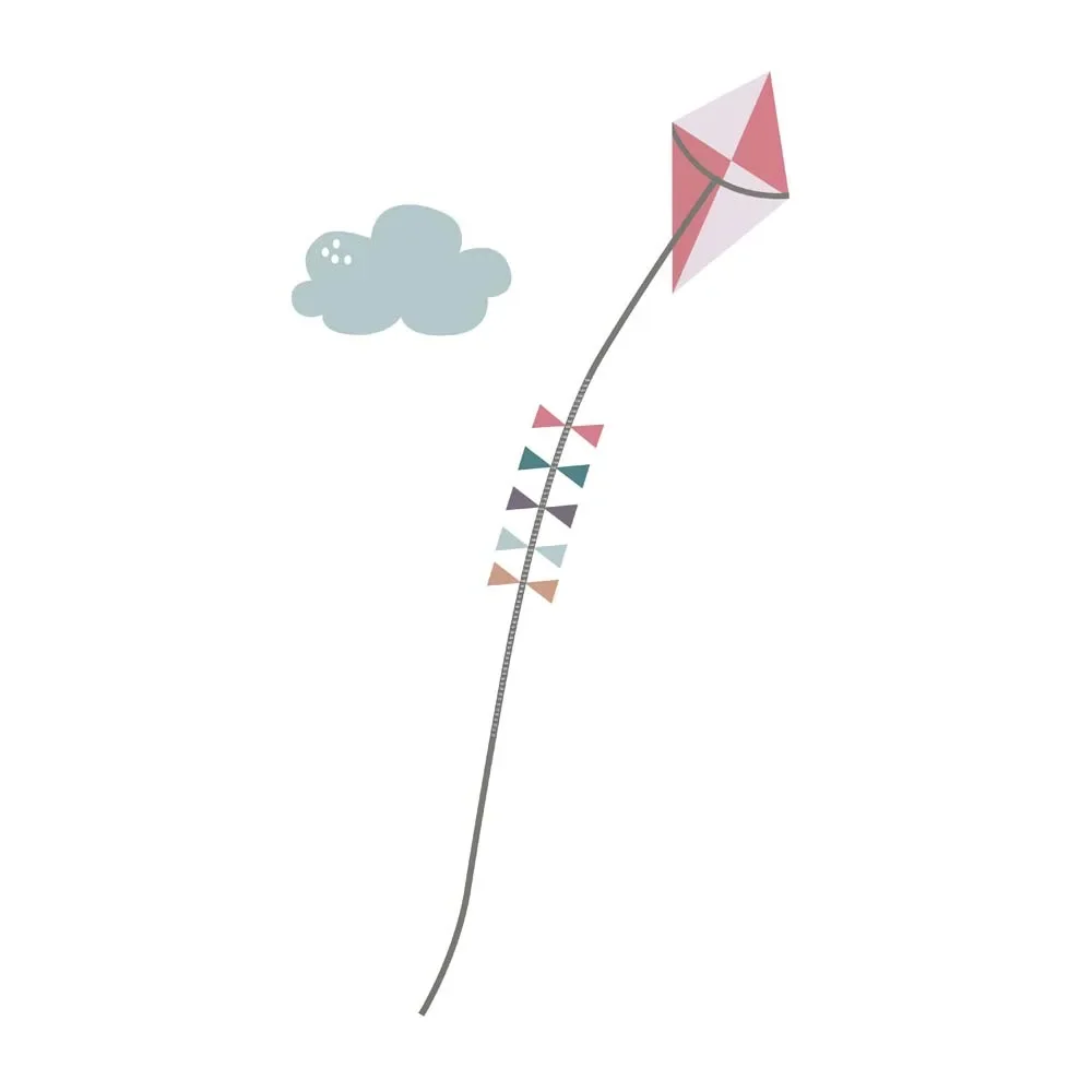"Sebra Wandsticker Messlatte Papierdrache rosa image"