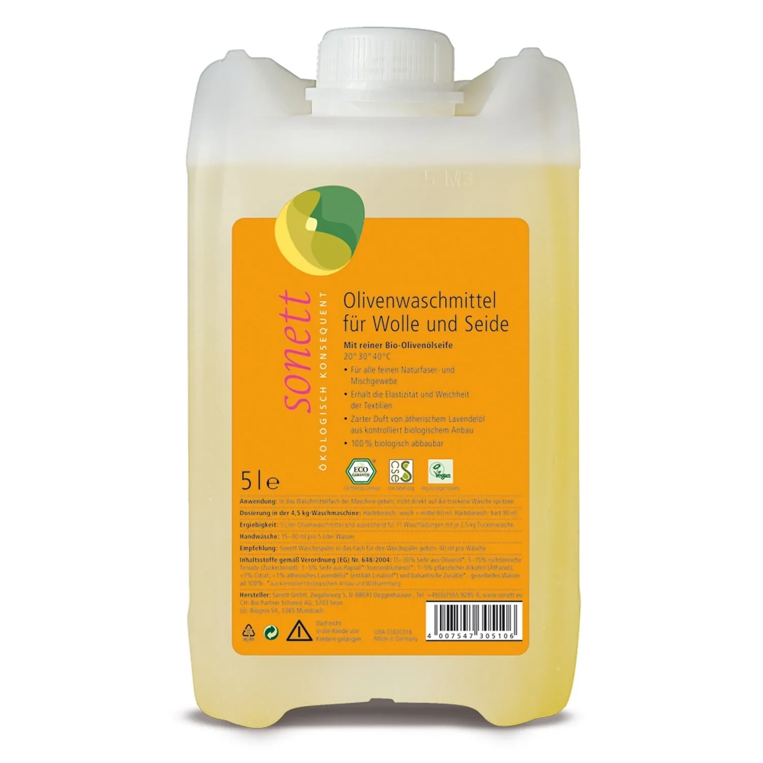"SONETT Waschmittel flüssig Olive 5 Liter WOLLE & SEIDE image"