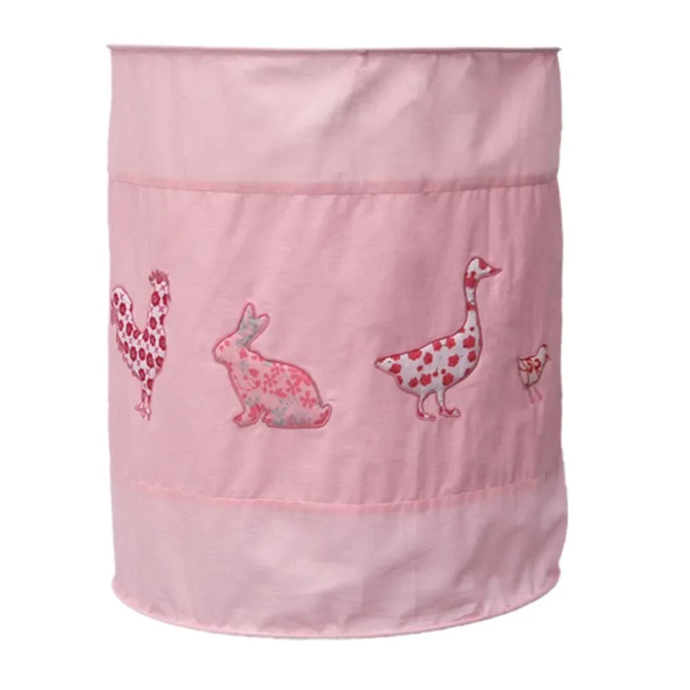 "Taftan Lampenschirm geknittert Huhn & Freunde rosa image"