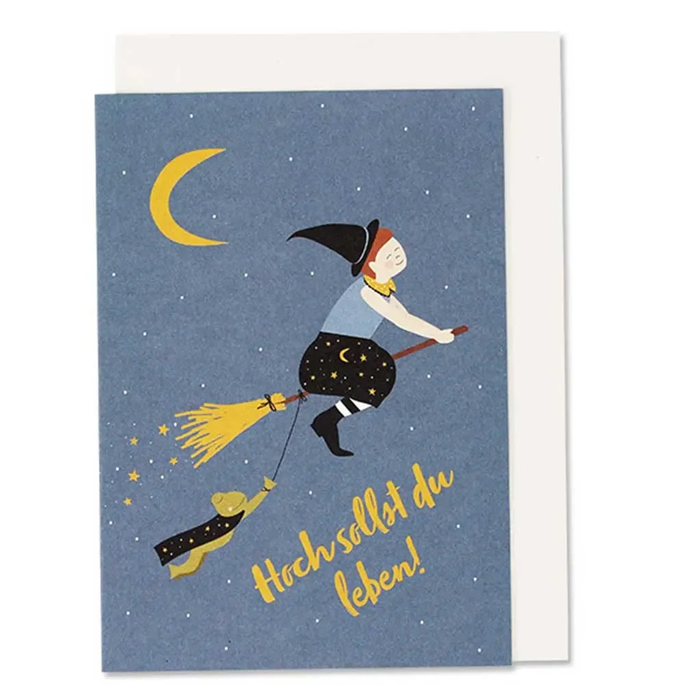 "Ava & Yves Glückwunsch Klappkarte Hexe image"