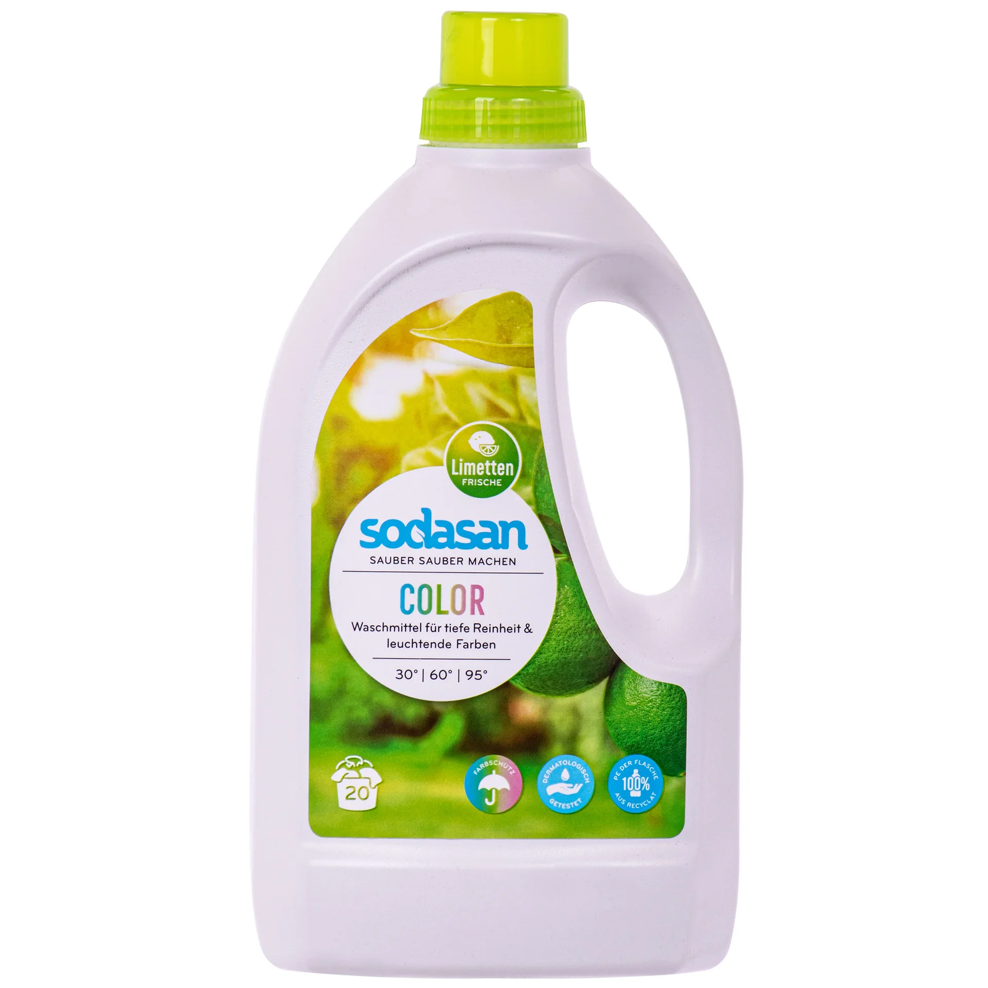 "SODASAN COLOR Flüssigwaschmittel Limette früher Color Waschmittel in verschiedenen Größengebinde image"