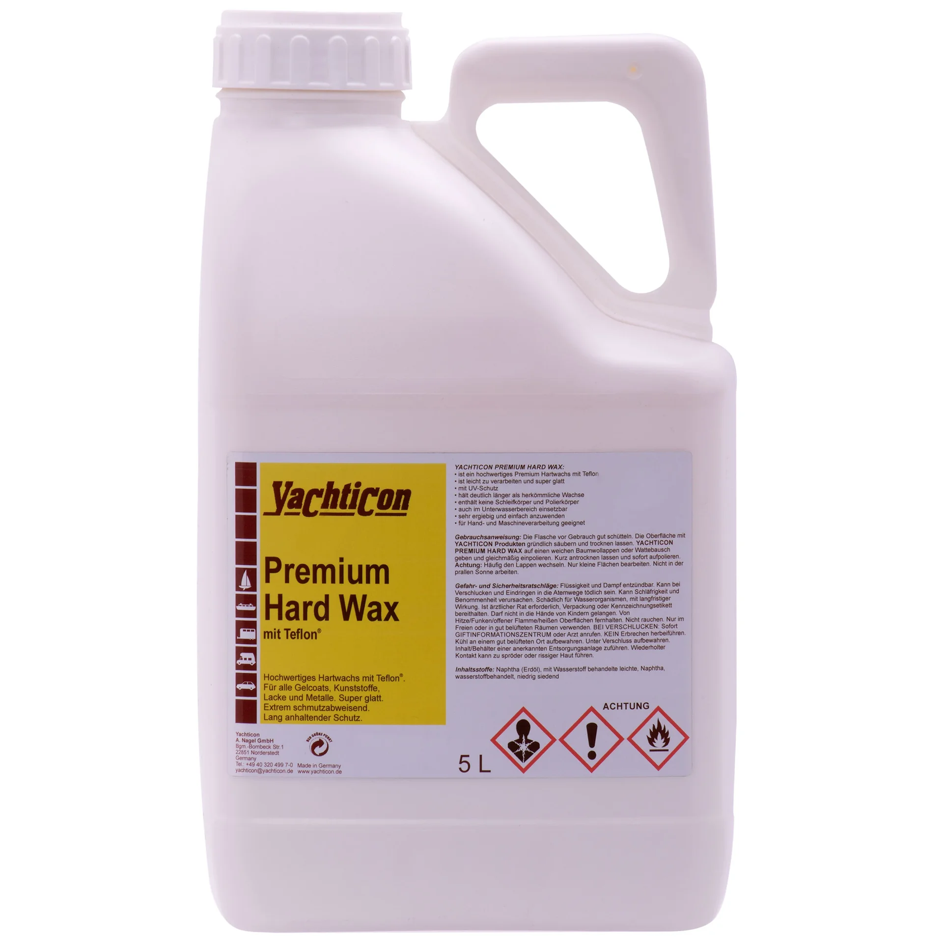 "YACHTICON Premium Hard Wax 5 Liter mit Teflon® surface protector image"