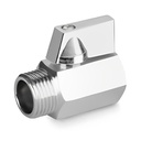 Kugelhahn 3 8, Mini Messing verchromt, AG x IG