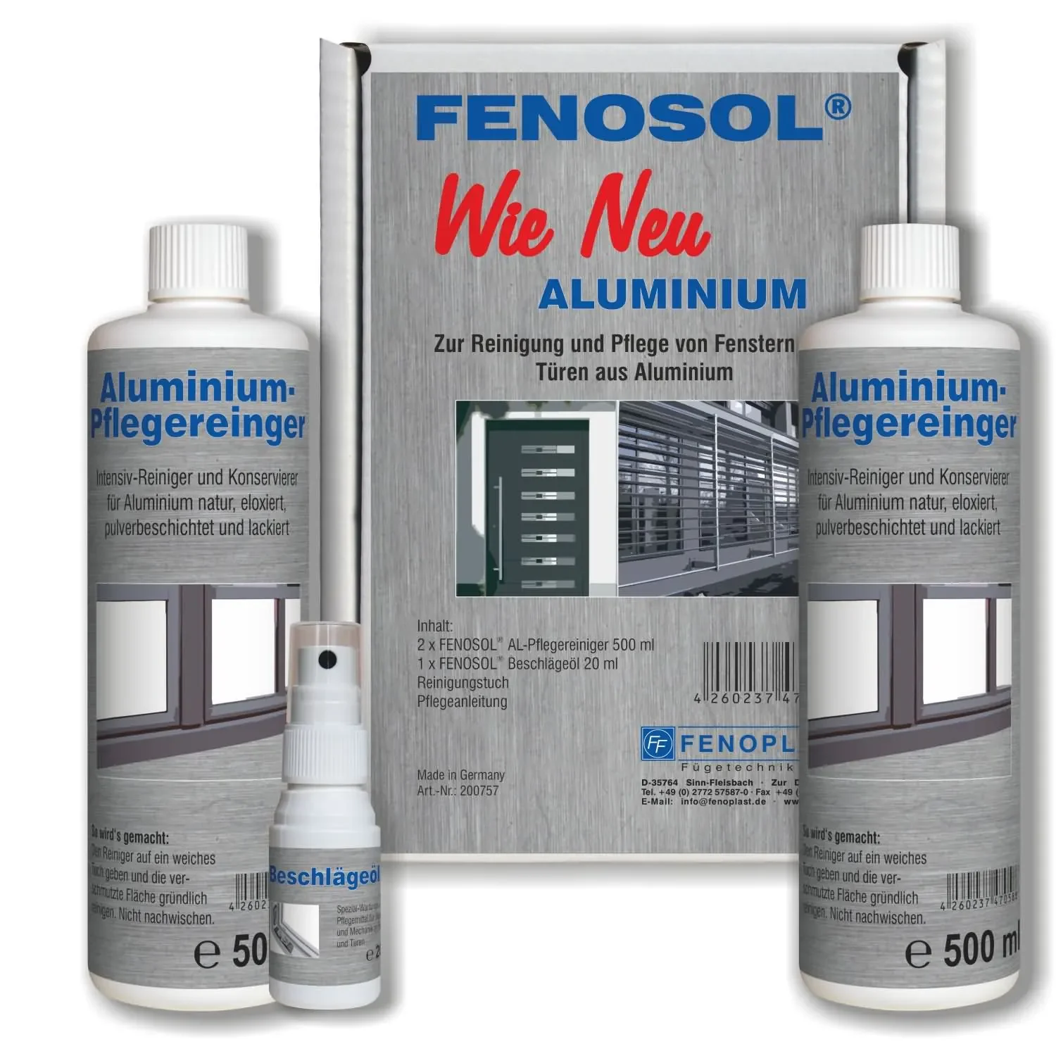 "FENOPLAST Fenosol WIE NEU ALUMINIUM Fensterpflegeset image"