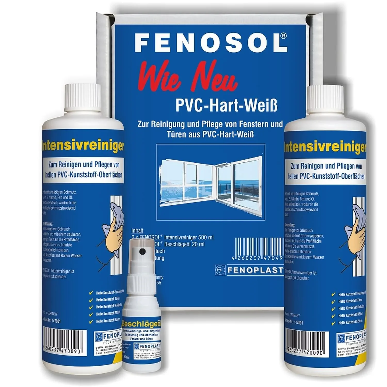 "FENOPLAST Fenosol WIE NEU PVC Hart weiß Fensterpflegeset image"