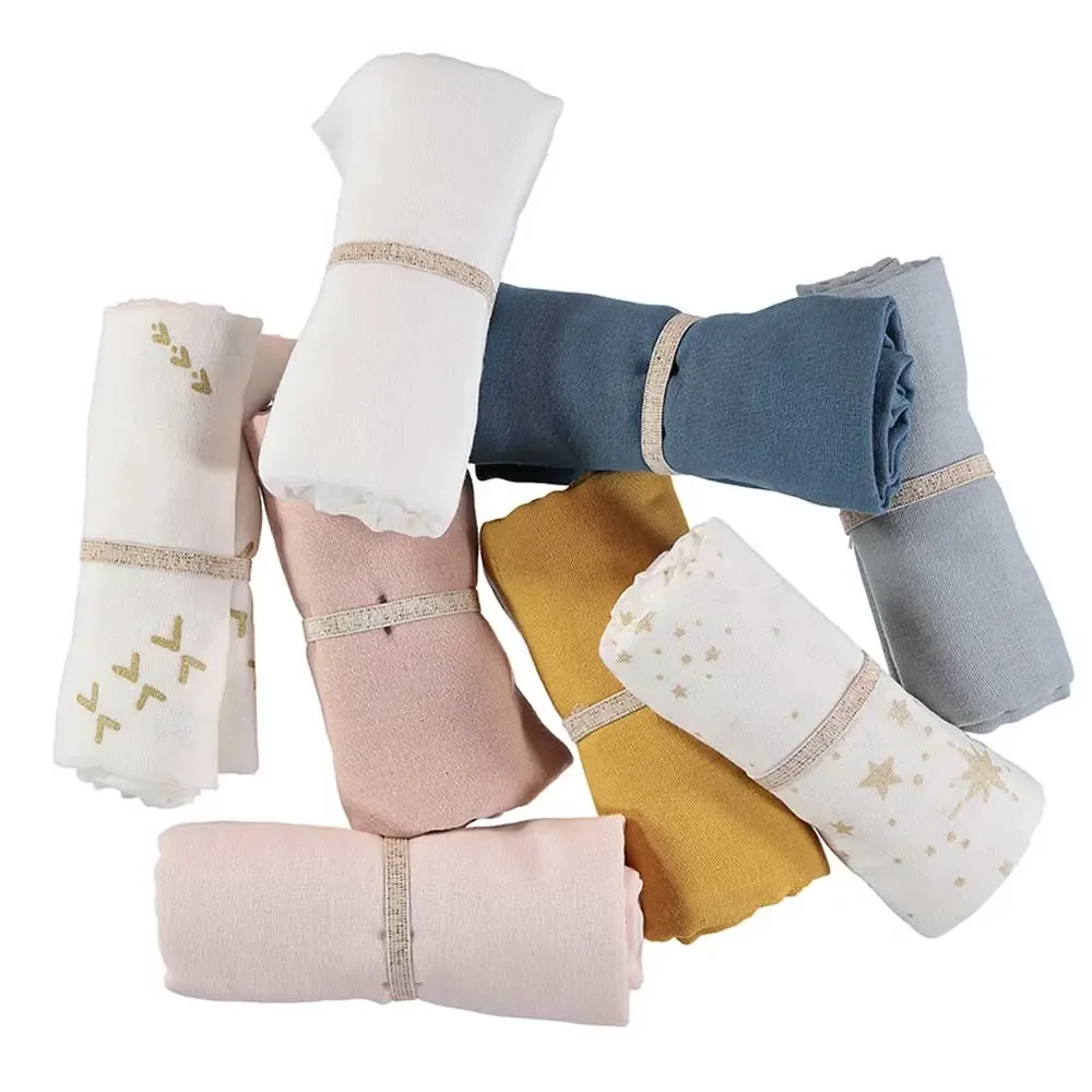 "Nobodinoz Baby Mulltuch "Love" weiss image"