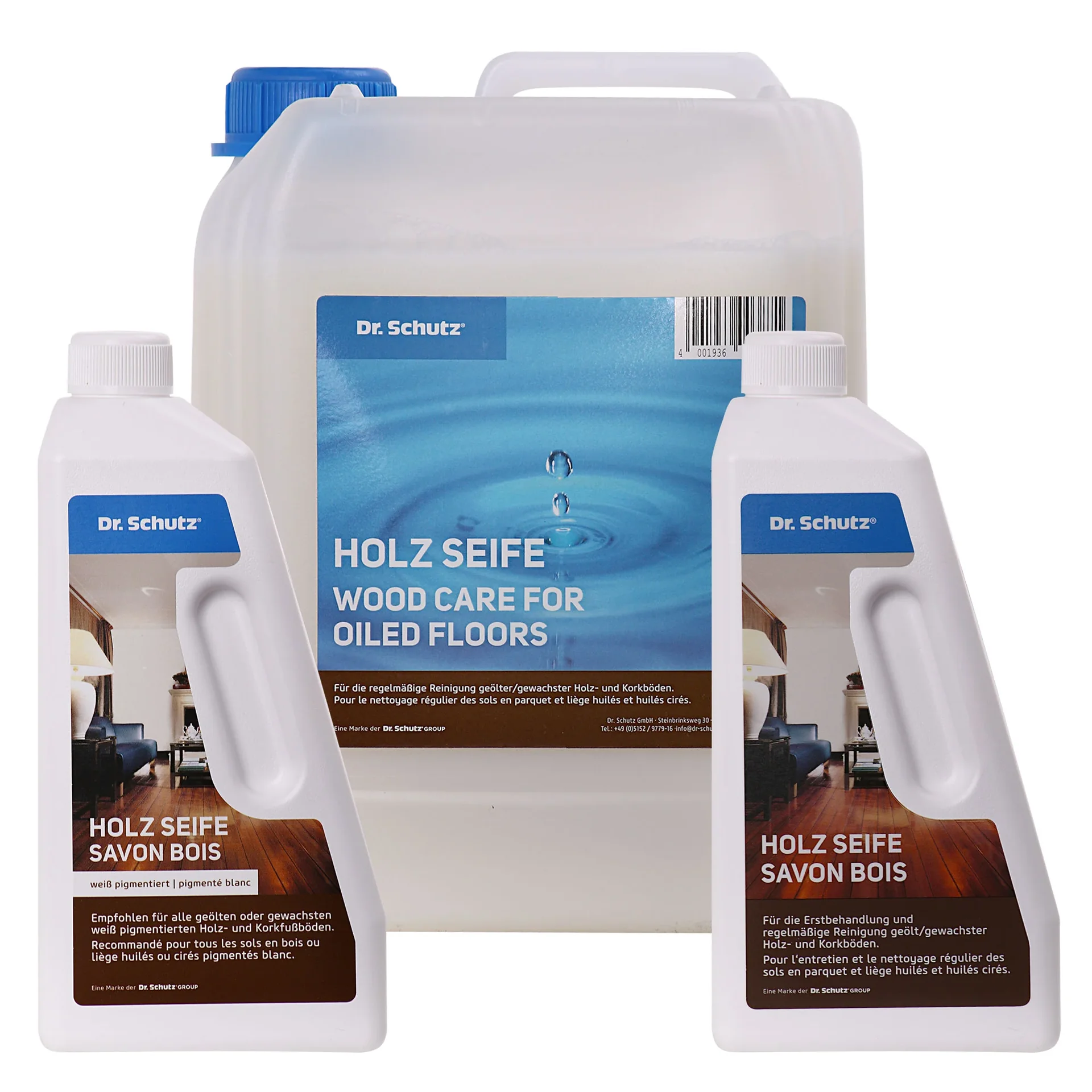 "DR. SCHUTZ Holz Seife Reiniger für geölt-gewachste Holz- und Korkböden in verschiedenen Größengebinde image"